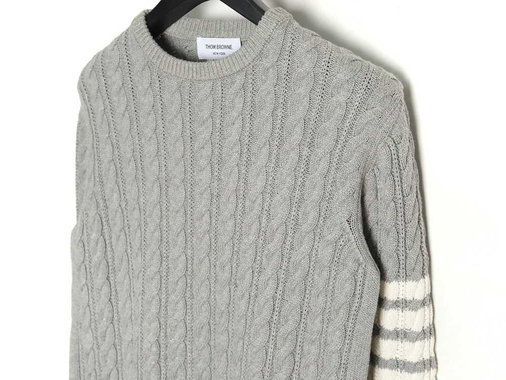 Thom Browne Four-Panel Cable Crewneck Sweater TSK1