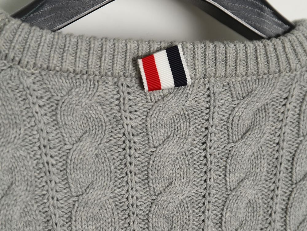 Thom Browne Four-Panel Cable Crewneck Sweater TSK1