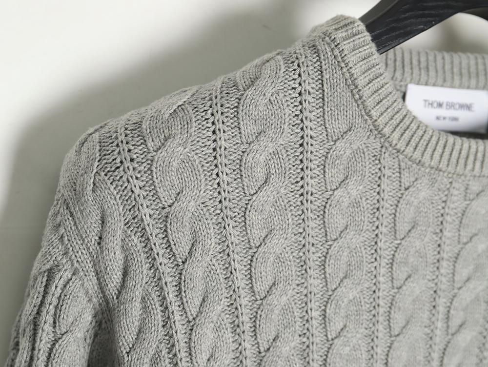 Thom Browne Four-Panel Cable Crewneck Sweater TSK1