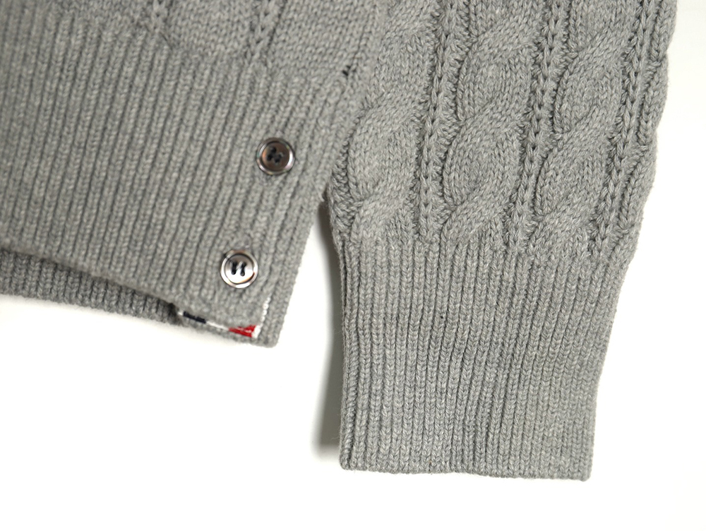 Thom Browne Four-Panel Cable Crewneck Sweater TSK1