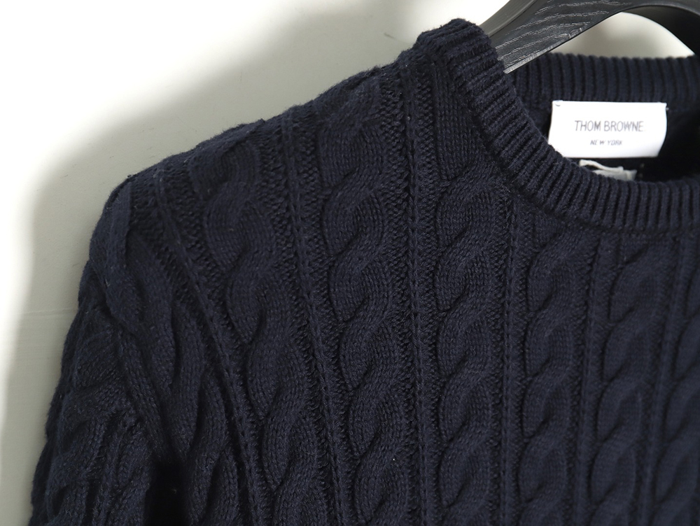 Thom Browne Four-Panel Cable Crewneck Sweater TSK2