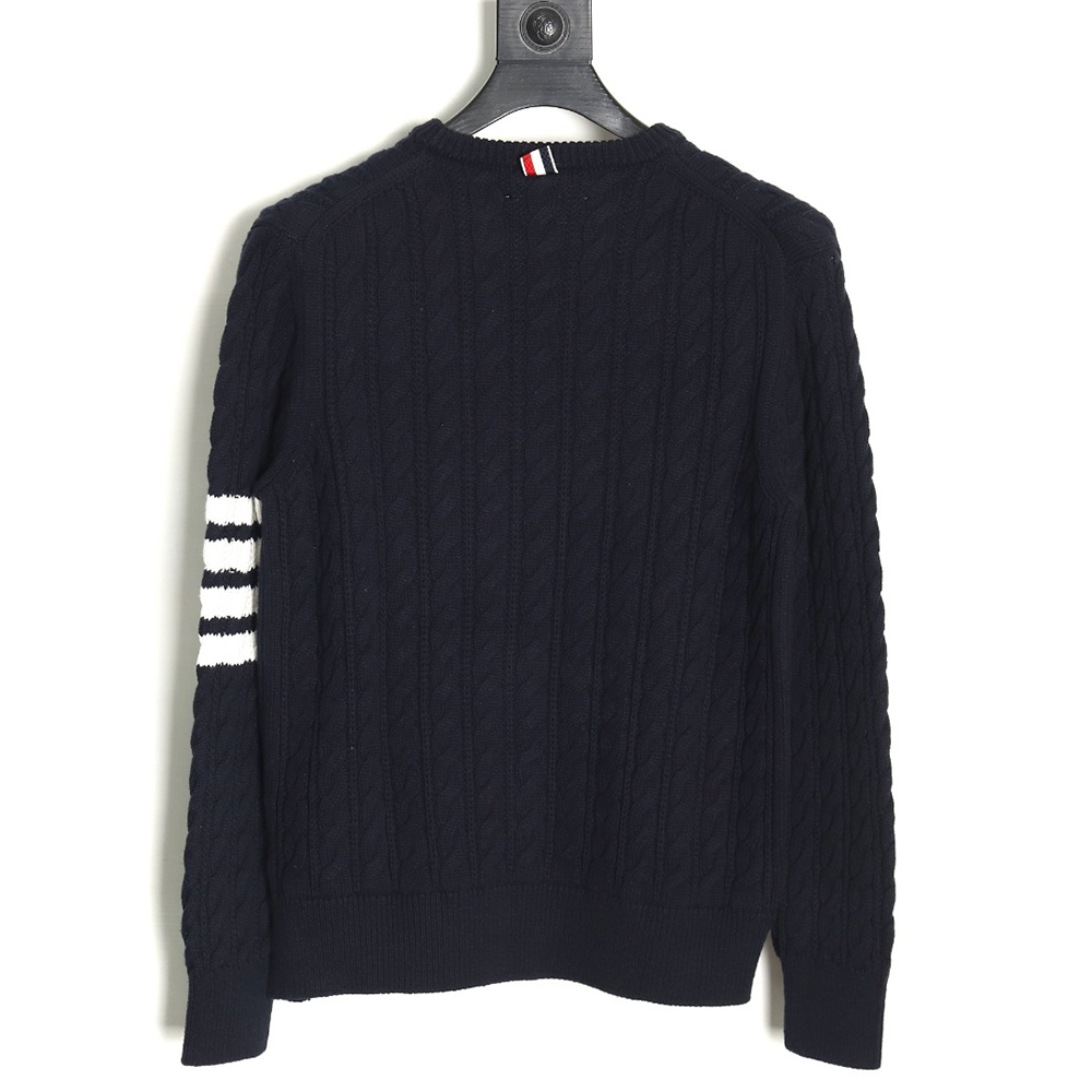 Thom Browne Four-Panel Cable Crewneck Sweater TSK2