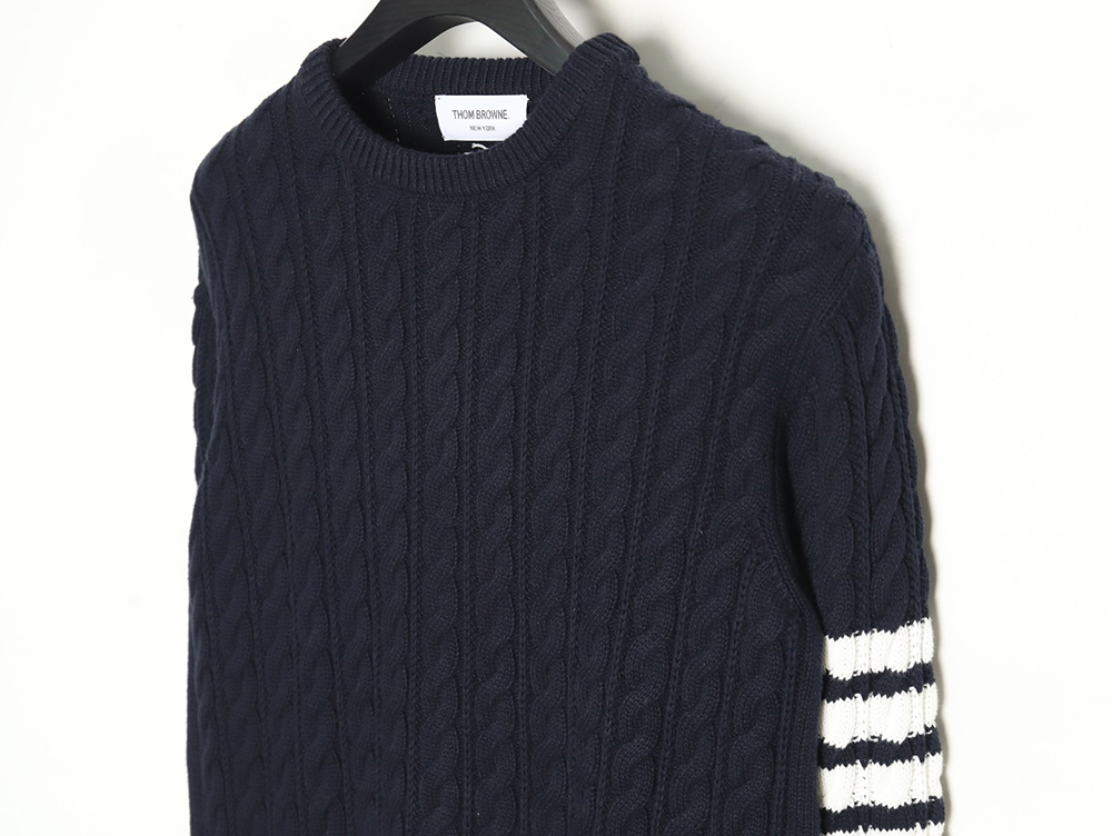 Thom Browne Four-Panel Cable Crewneck Sweater TSK2