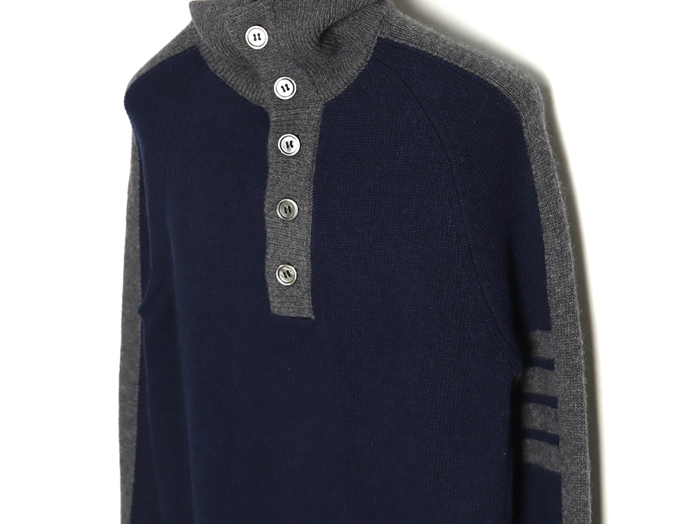 Thom Browne color-block wool lapel sweater TSK1