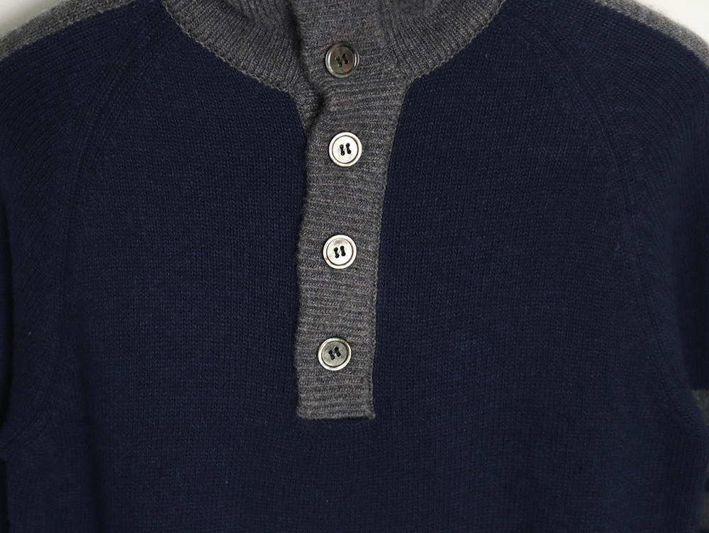 Thom Browne color-block wool lapel sweater TSK1