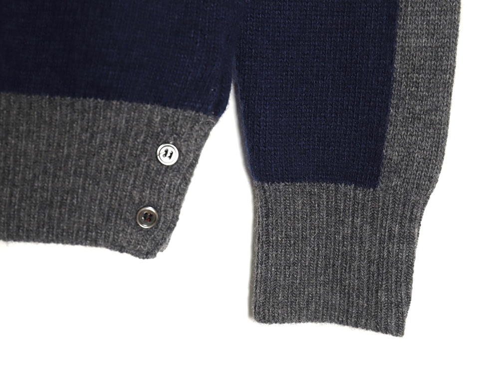 Thom Browne color-block wool lapel sweater TSK1