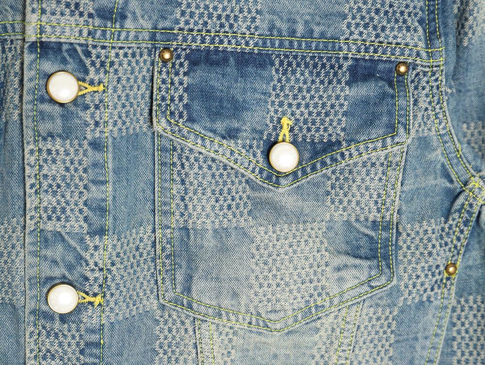 l0*is V*t0n checkerboard denim jacket