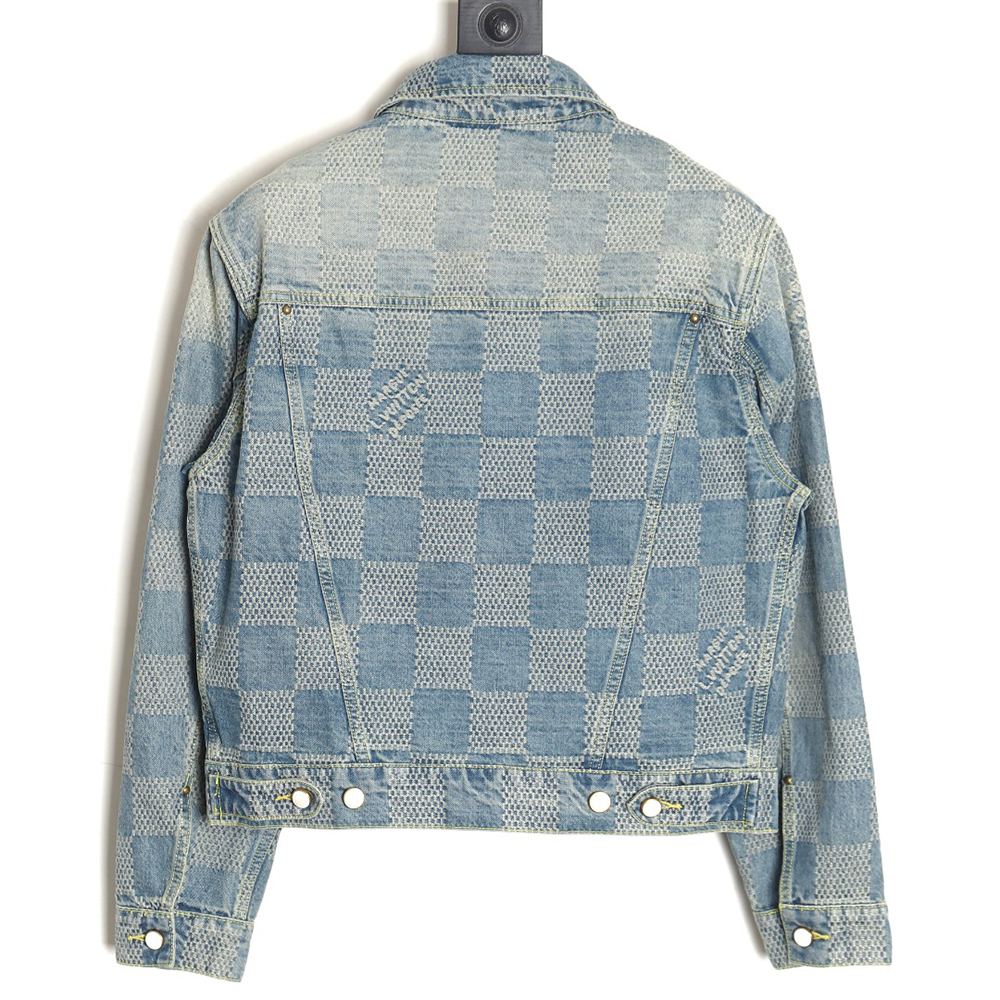 l0*is V*t0n checkerboard denim jacket