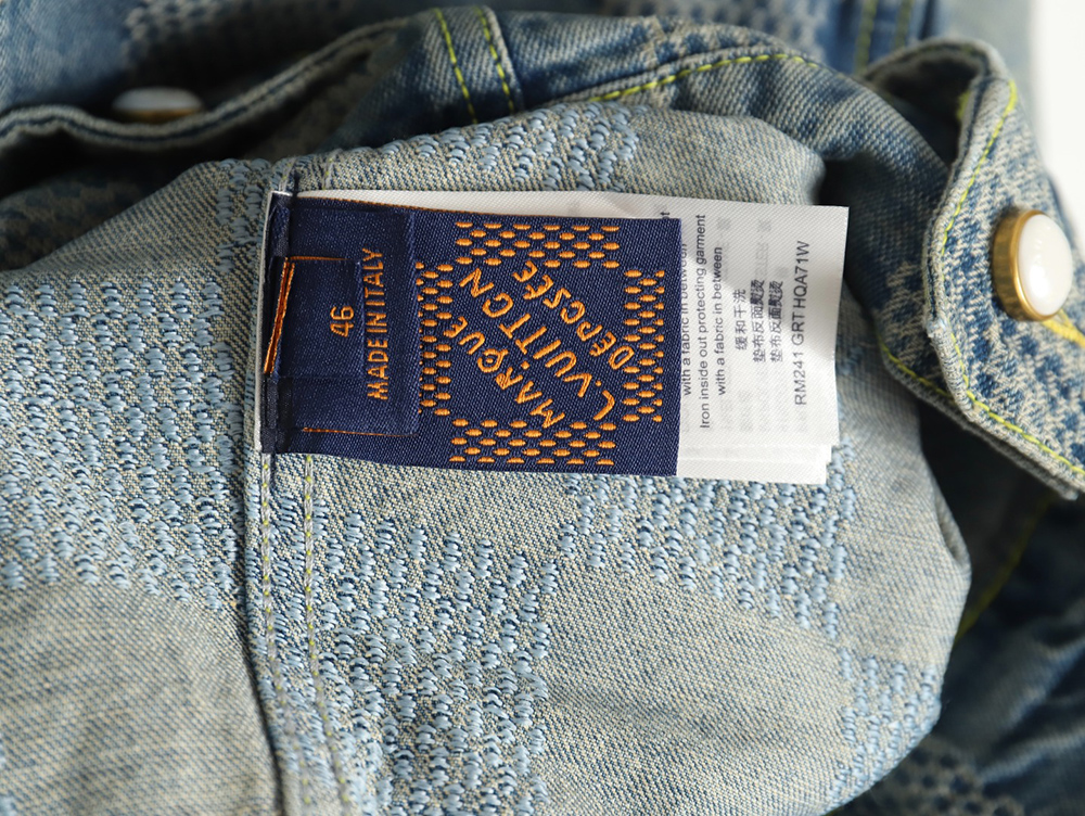 l0*is V*t0n checkerboard denim jacket