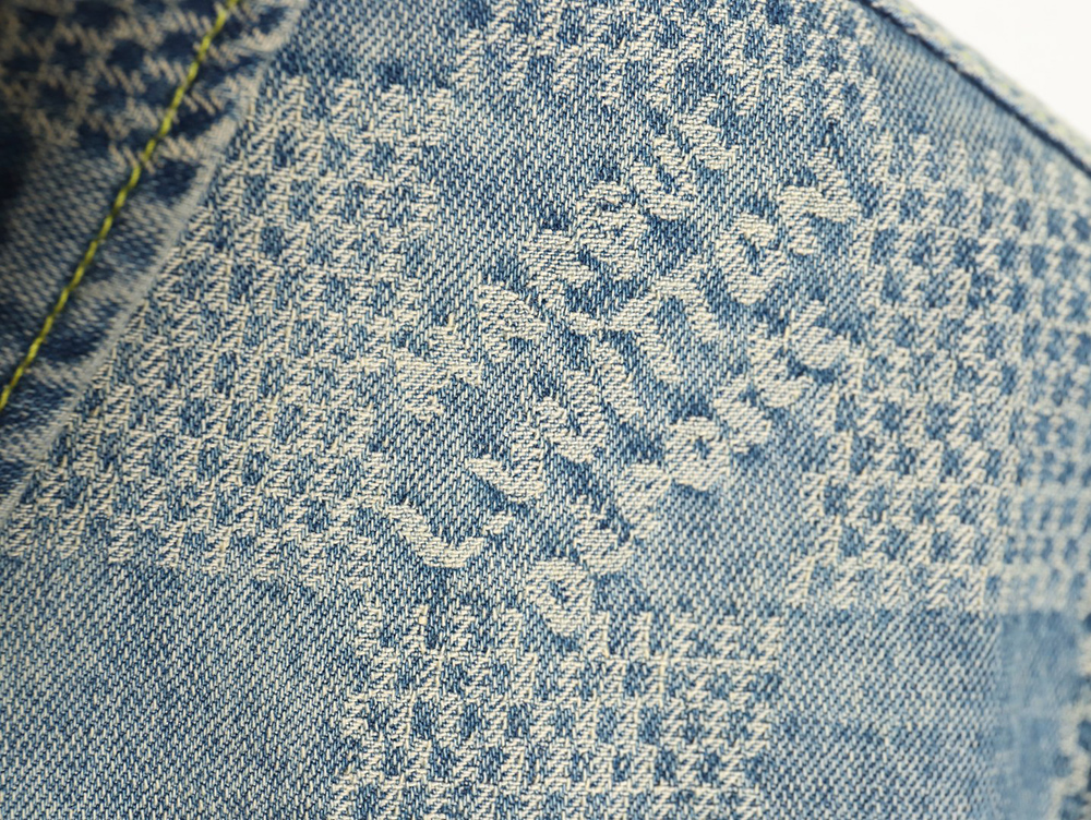 l0*is V*t0n checkerboard denim jacket