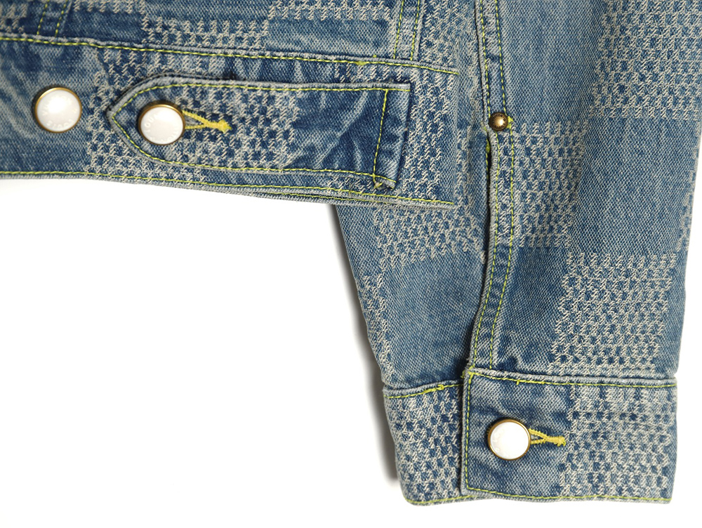 l0*is V*t0n checkerboard denim jacket