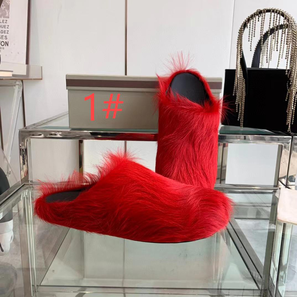 MARNI Fussbett Sabot Calf-Hair Backless Loafers