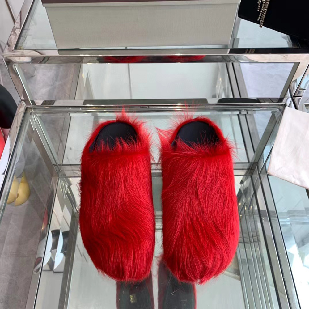 MARNI Fussbett Sabot Calf-Hair Backless Loafers