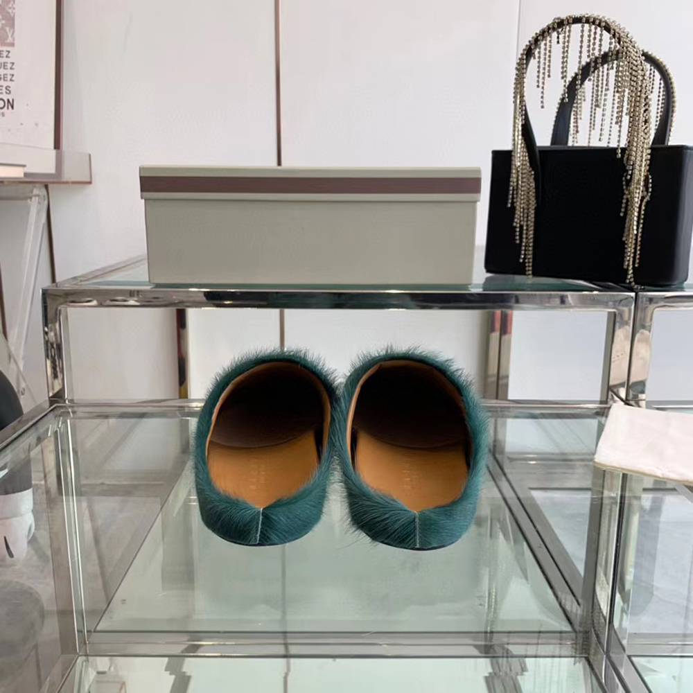 MARNI Fussbett Sabot Calf-Hair Backless Loafers