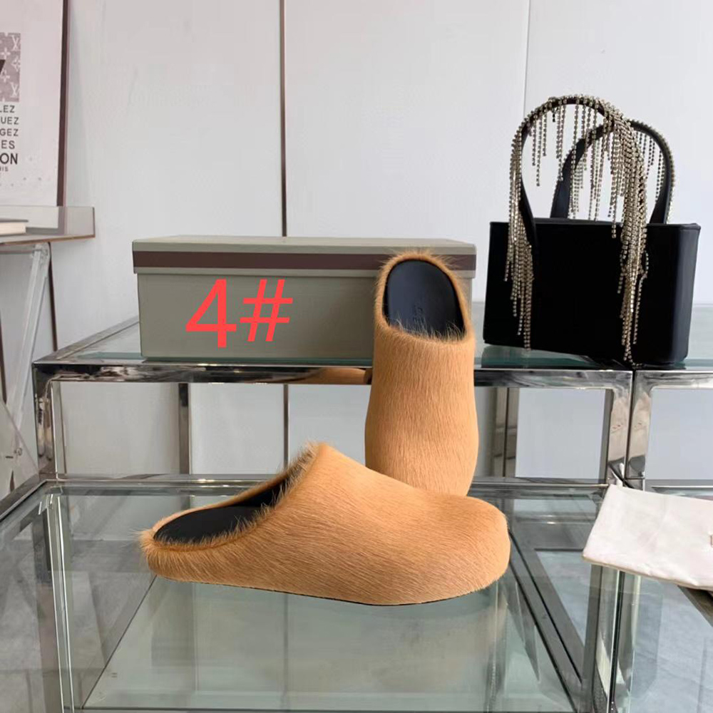 MARNI Fussbett Sabot Calf-Hair Backless Loafers