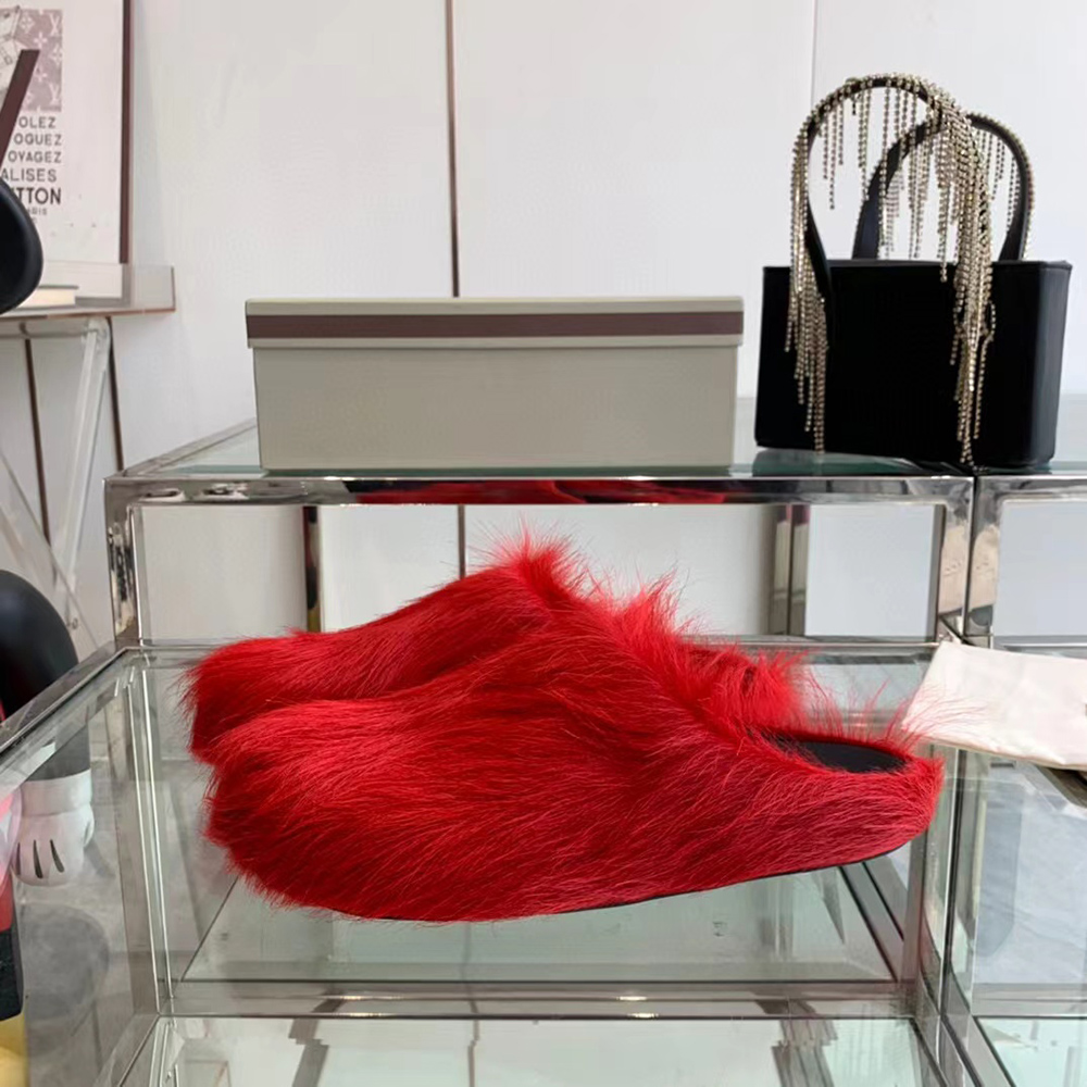 MARNI Fussbett Sabot Calf-Hair Backless Loafers