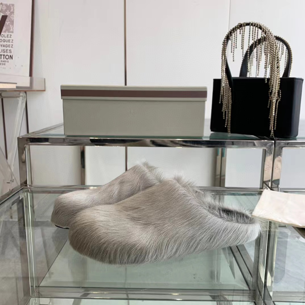 MARNI Fussbett Sabot Calf-Hair Backless Loafers