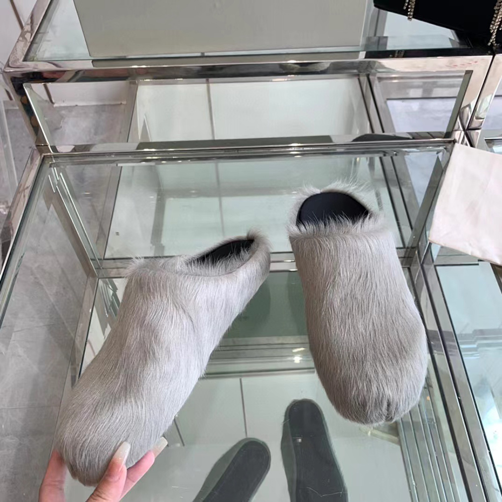 MARNI Fussbett Sabot Calf-Hair Backless Loafers