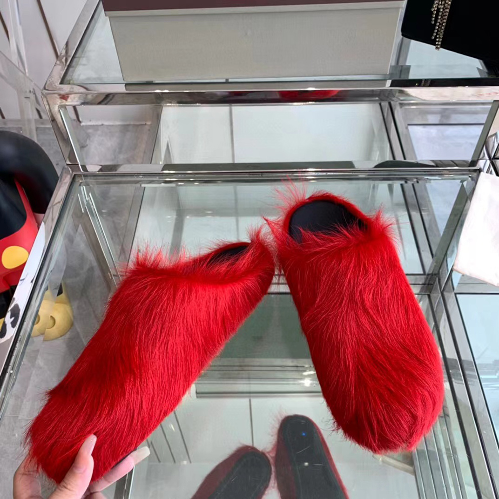 MARNI Fussbett Sabot Calf-Hair Backless Loafers