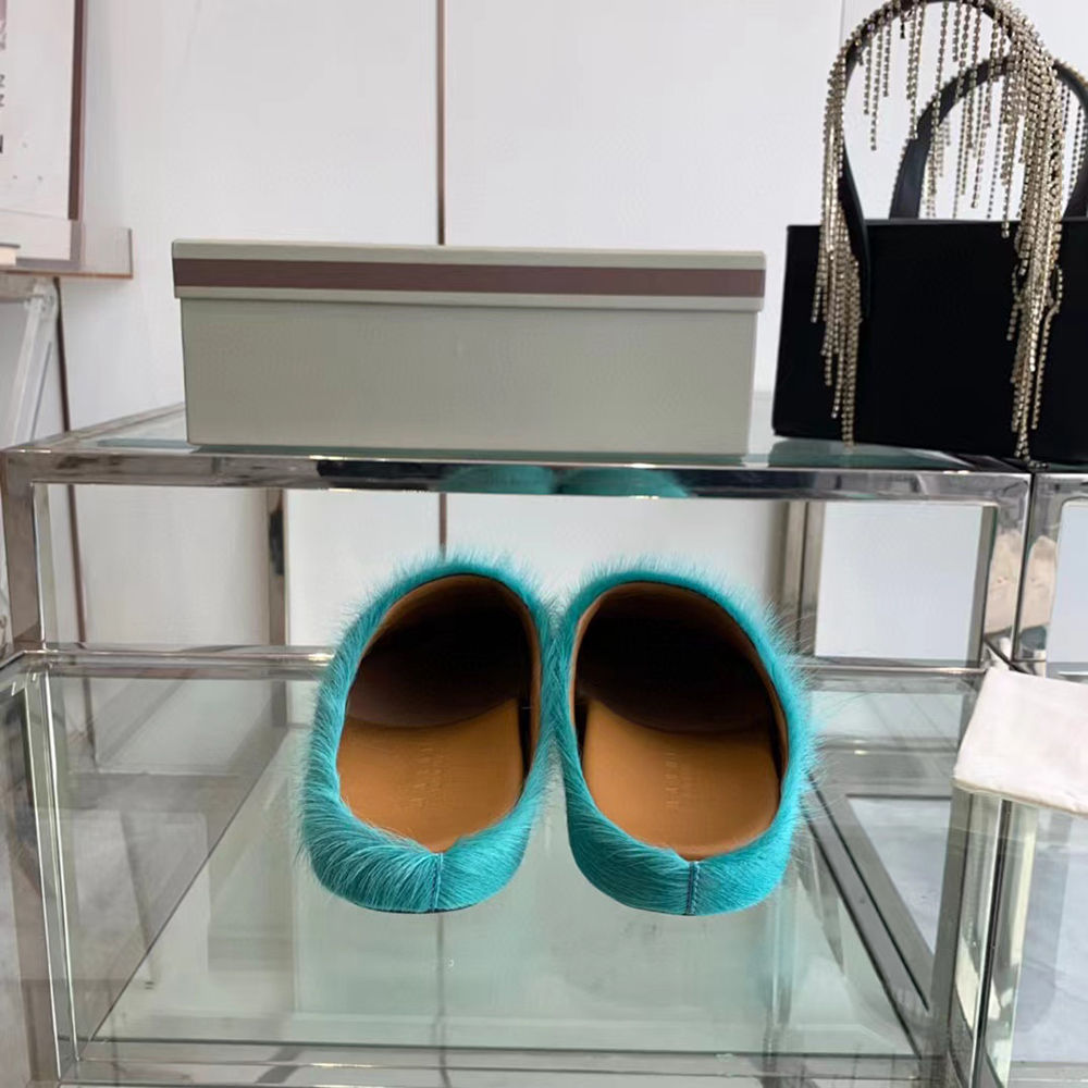 MARNI Fussbett Sabot Calf-Hair Backless Loafers