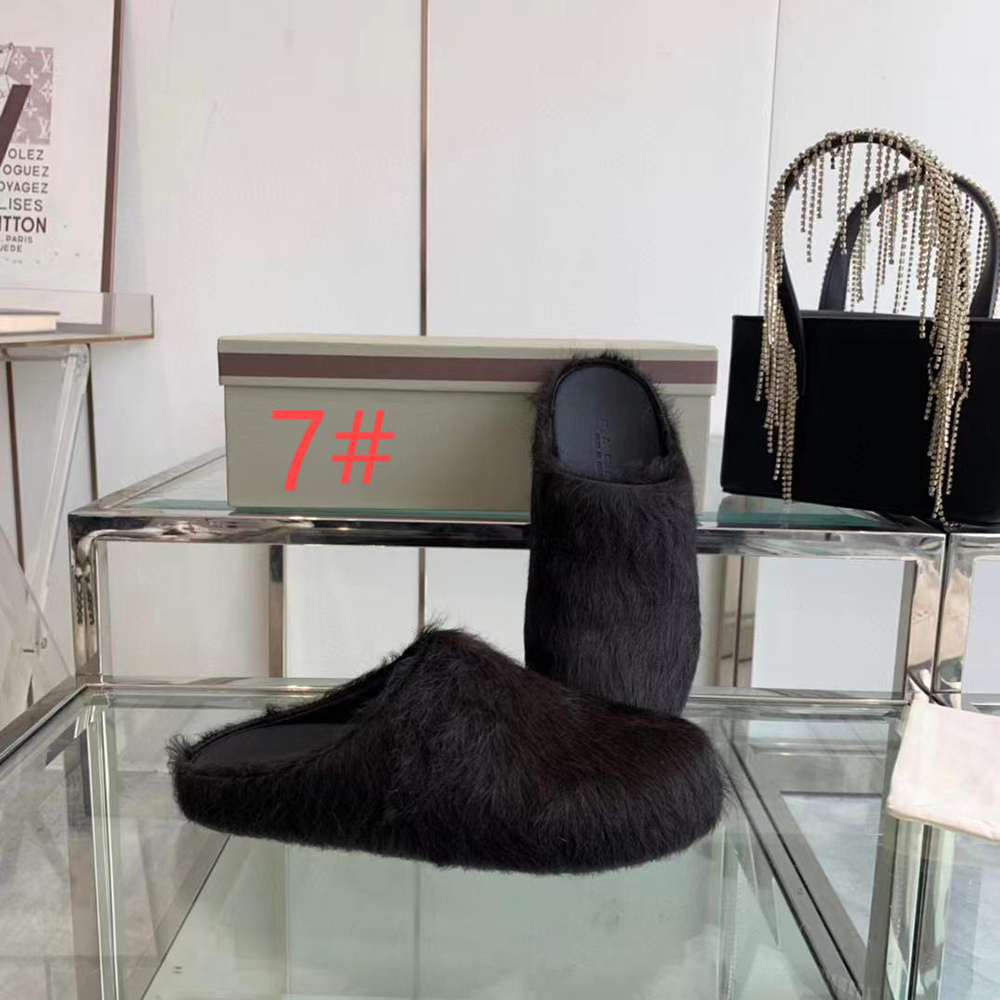 MARNI Fussbett Sabot Calf-Hair Backless Loafers