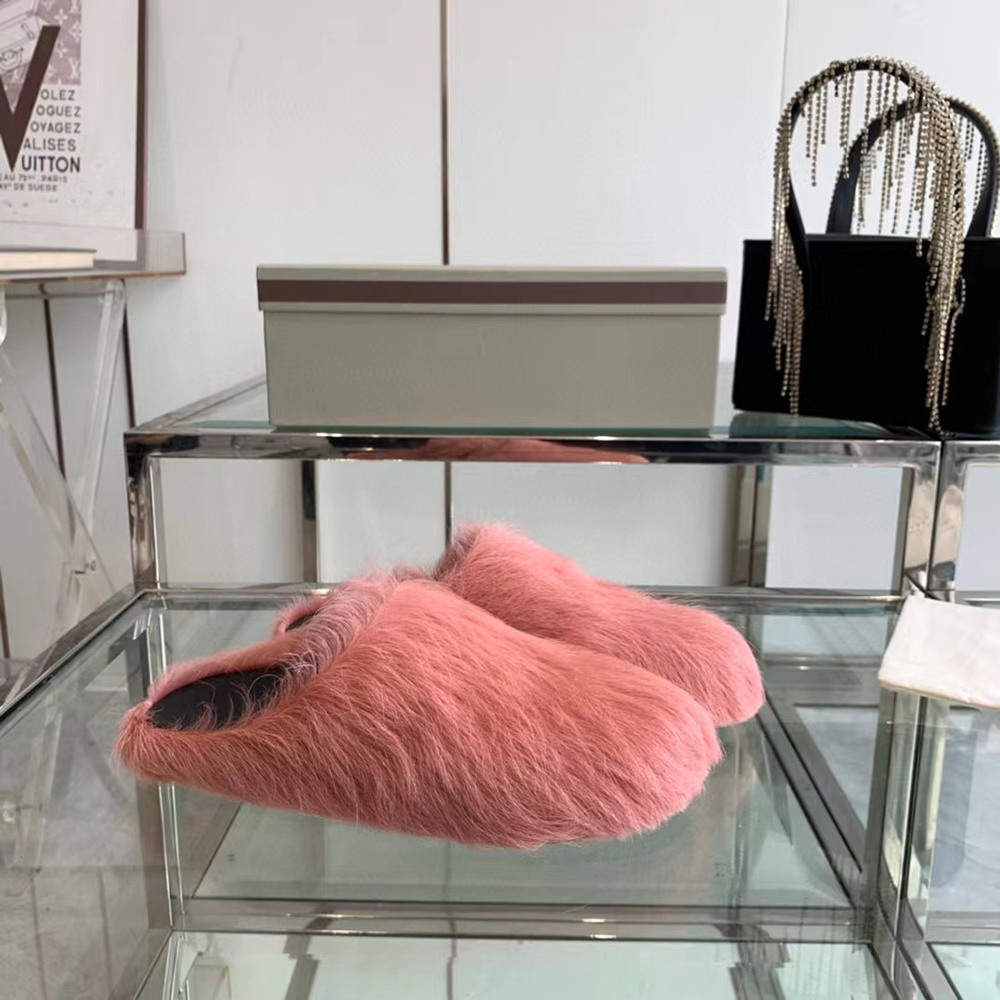 MARNI Fussbett Sabot Calf-Hair Backless Loafers