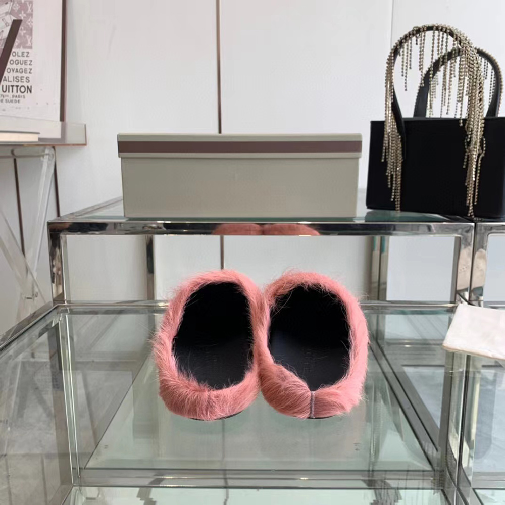 MARNI Fussbett Sabot Calf-Hair Backless Loafers