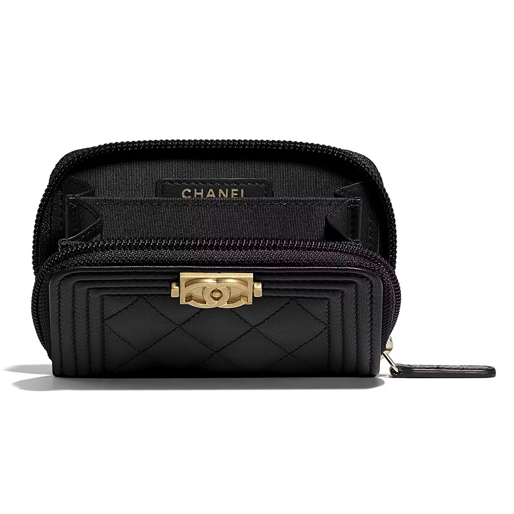 Ch*el boy zipped coin purse y07659 7.4*11*2cm