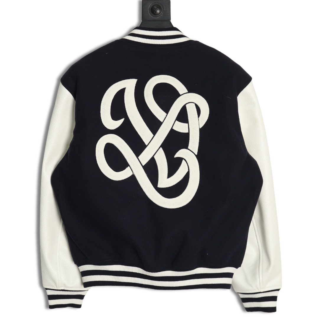 l0*is V*t0n conch embroidered logo baseball jacket