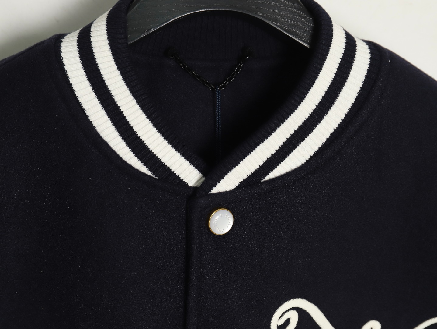 l0*is V*t0n conch embroidered logo baseball jacket