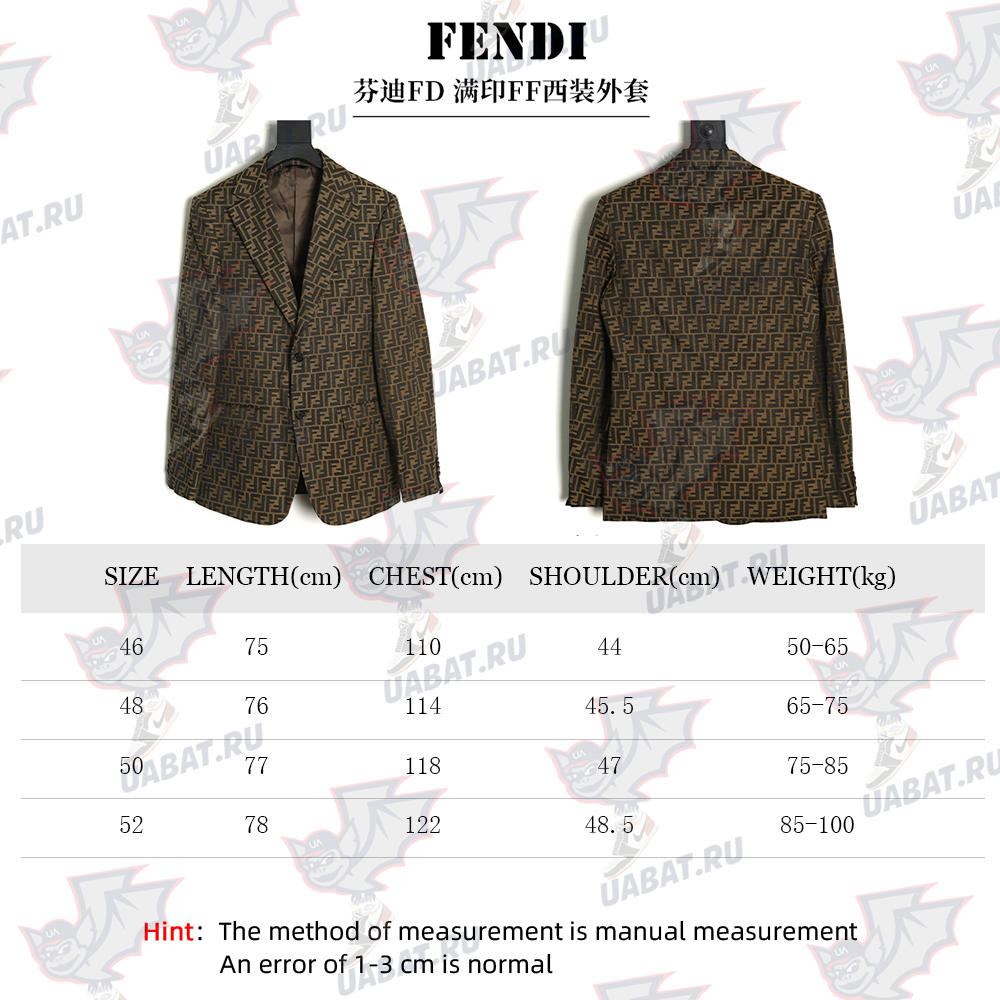 F**di all over print ff suit jacket 46-52