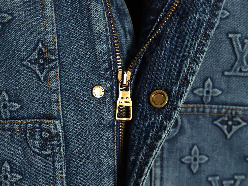 l0*is V*t0n embossed monogram denim jacket 46-52