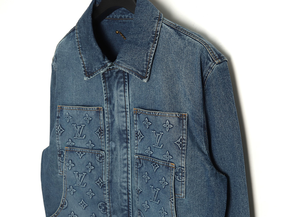 l0*is V*t0n embossed monogram denim jacket 46-52