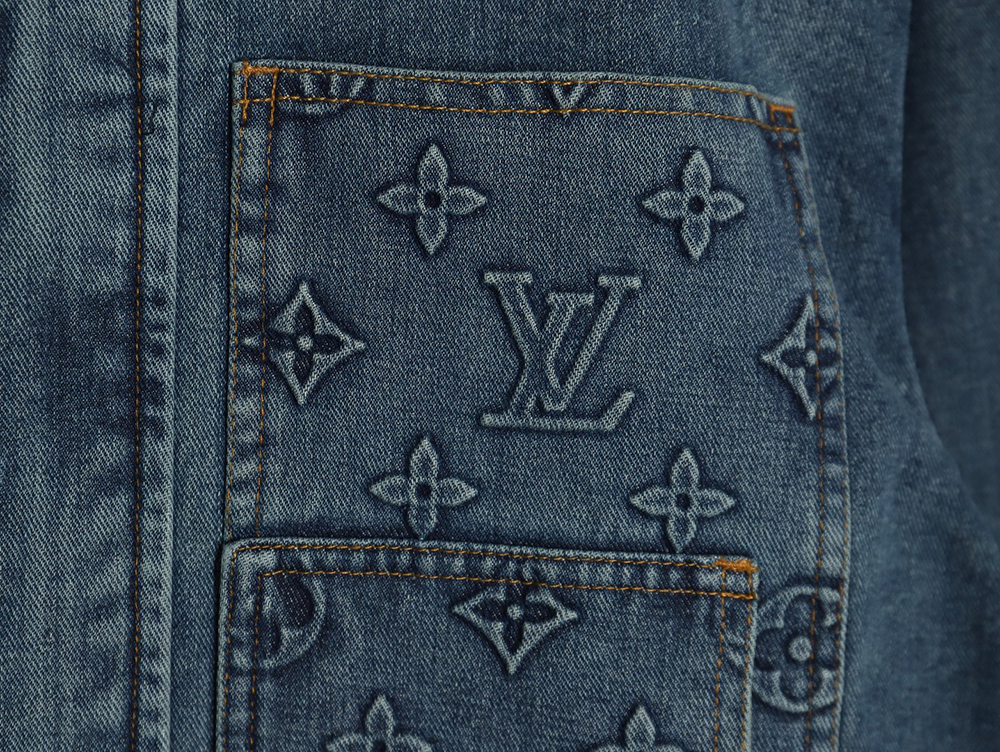 l0*is V*t0n embossed monogram denim jacket 46-52