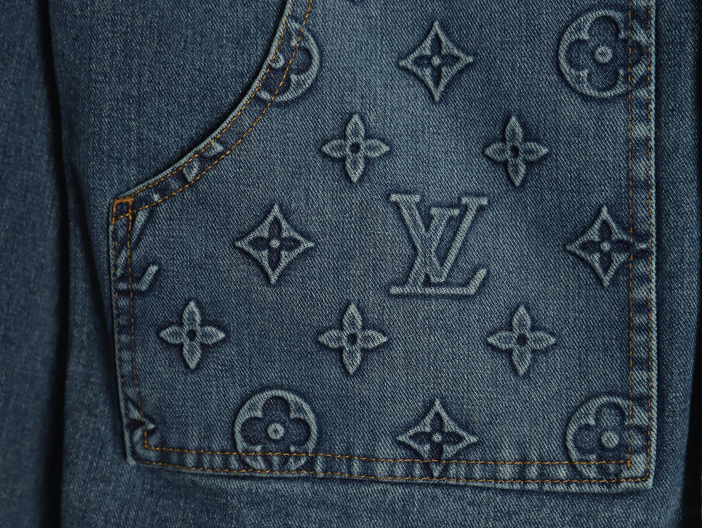 l0*is V*t0n embossed monogram denim jacket 46-52
