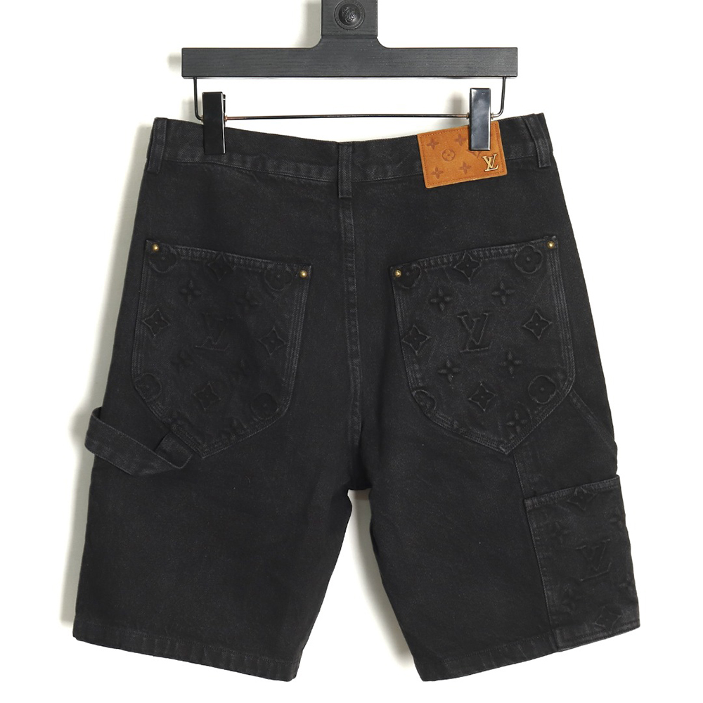 l0*is V*t0n embossed monogram denim shorts s-xl