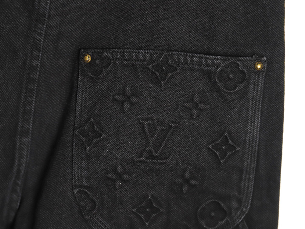 l0*is V*t0n embossed monogram denim shorts s-xl