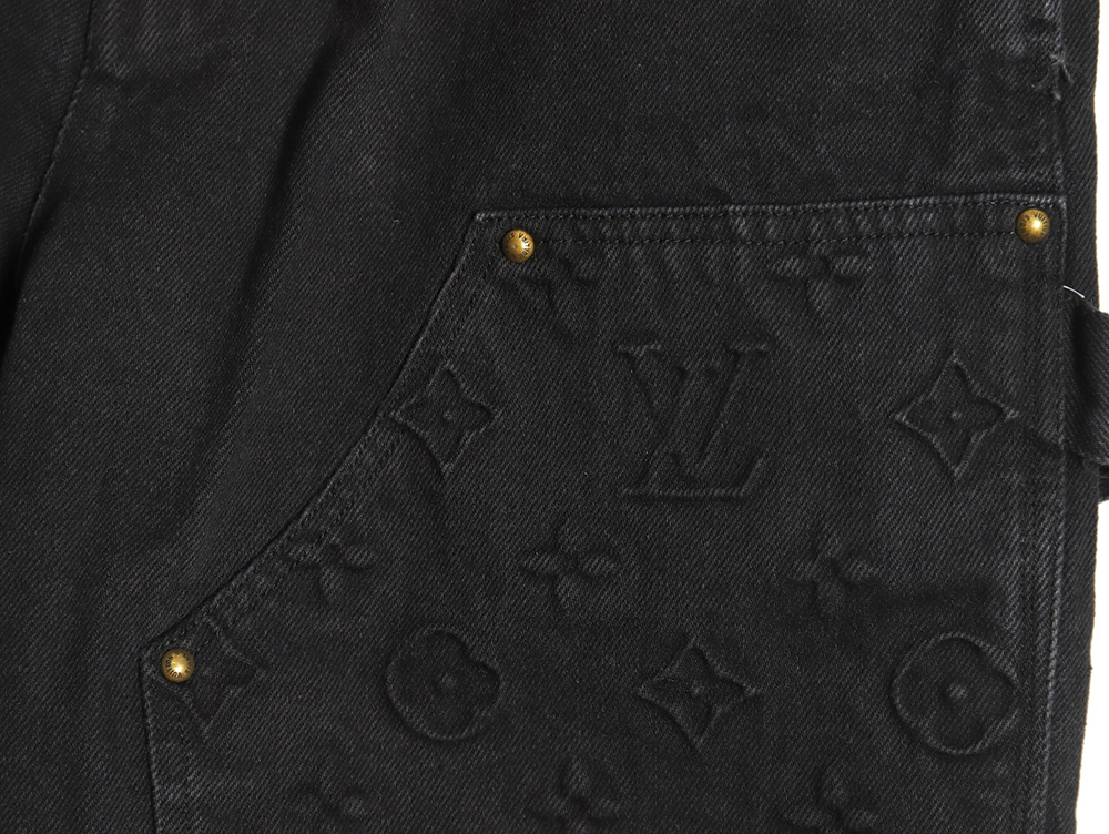 l0*is V*t0n embossed monogram denim shorts s-xl