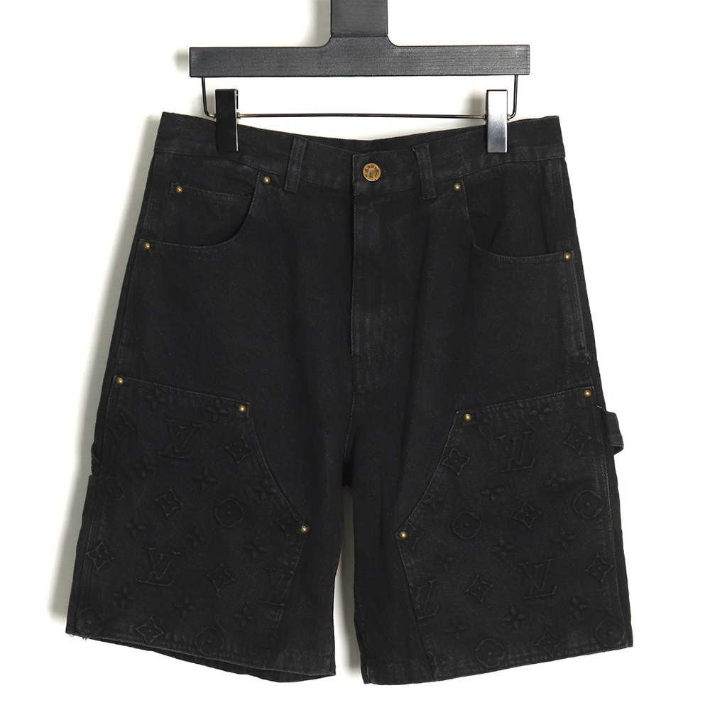 l0*is V*t0n embossed monogram denim shorts s-xl