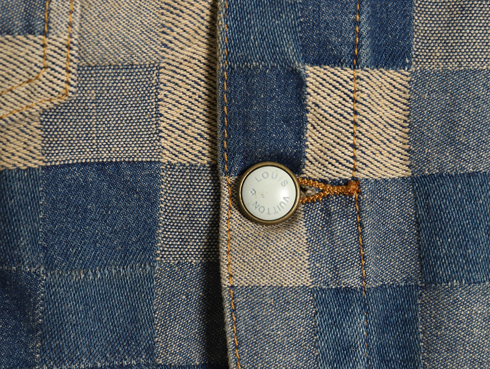 l0*is V*t0n pixel checkerboard denim jacket 46-52