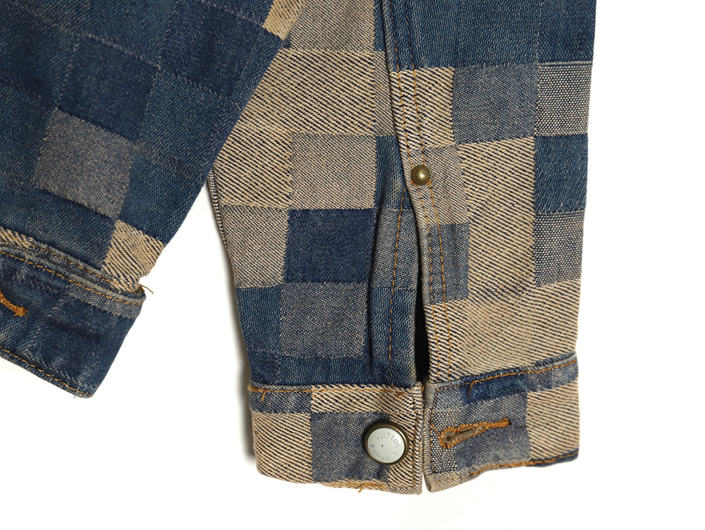 l0*is V*t0n pixel checkerboard denim jacket 46-52
