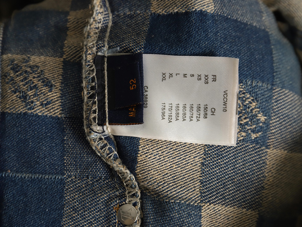 l0*is V*t0n pixel checkerboard denim jacket 46-52