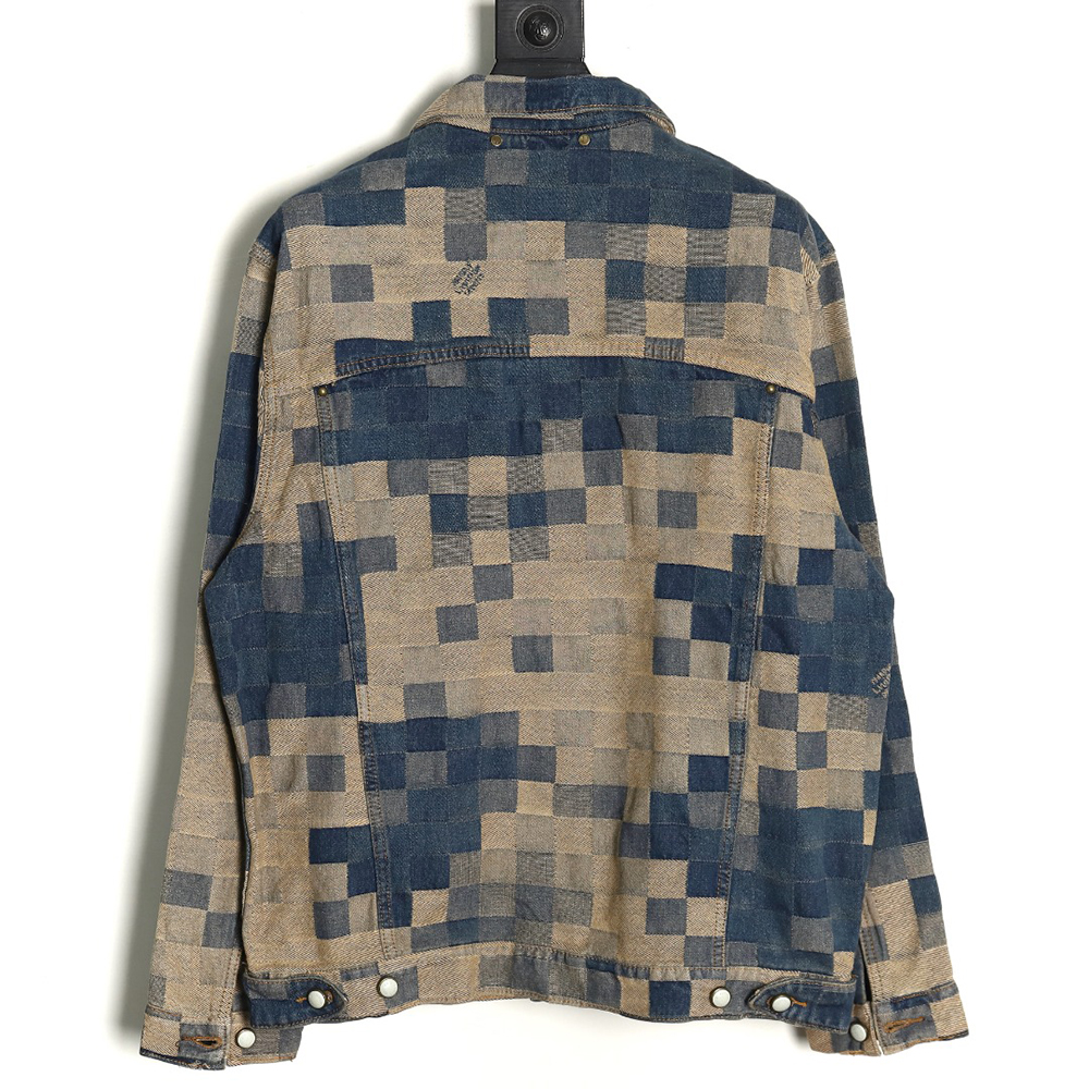 l0*is V*t0n pixel checkerboard denim jacket 46-52