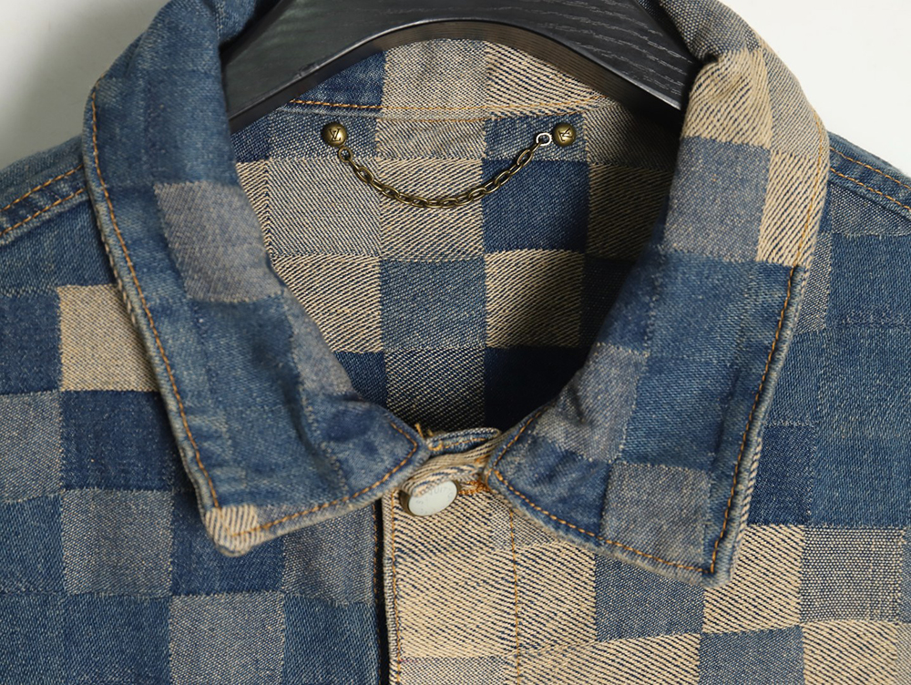 l0*is V*t0n pixel checkerboard denim jacket 46-52