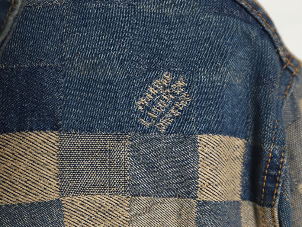 l0*is V*t0n pixel checkerboard denim jacket 46-52