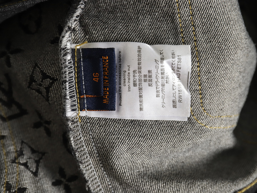 l0*is V*t0n patchwork contrast washed denim jacket 46-52