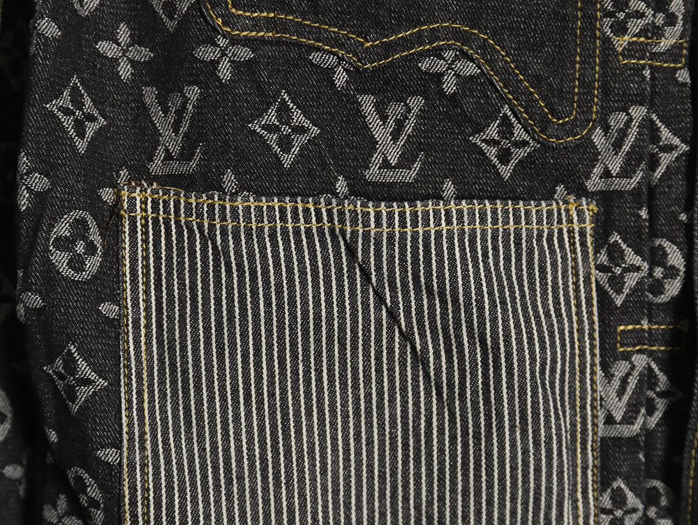 l0*is V*t0n patchwork contrast washed denim jacket 46-52