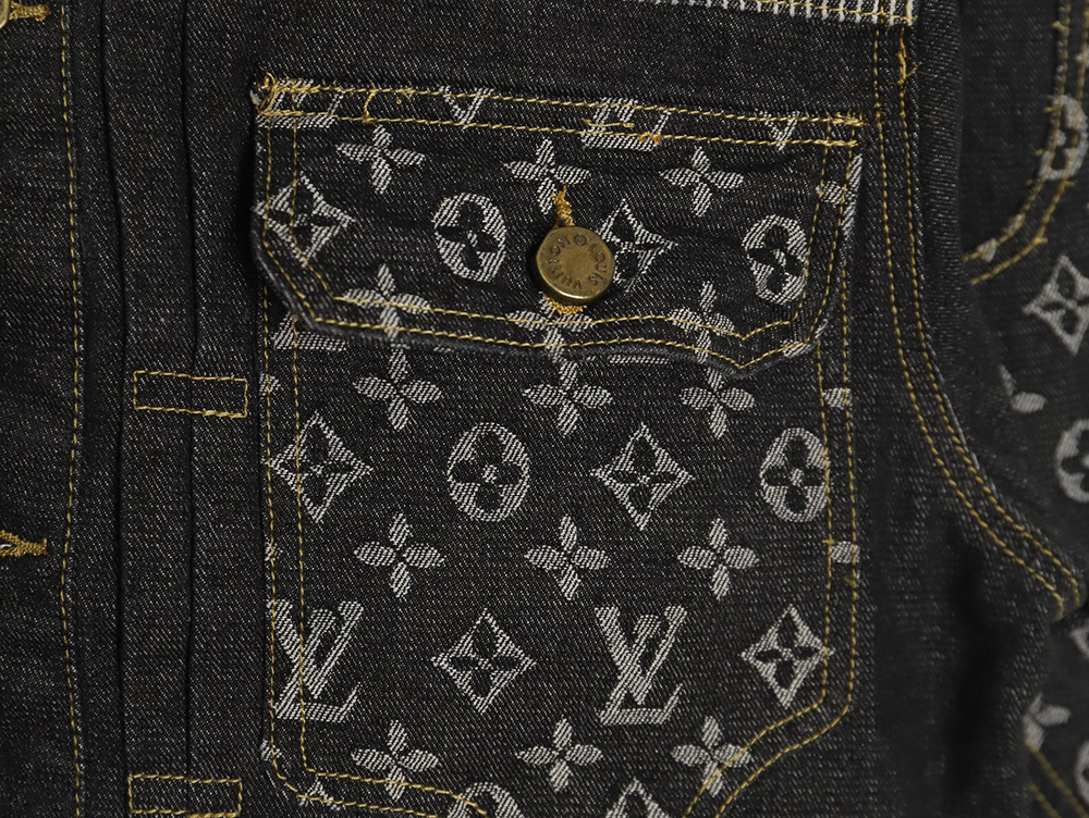 l0*is V*t0n patchwork contrast washed denim jacket 46-52