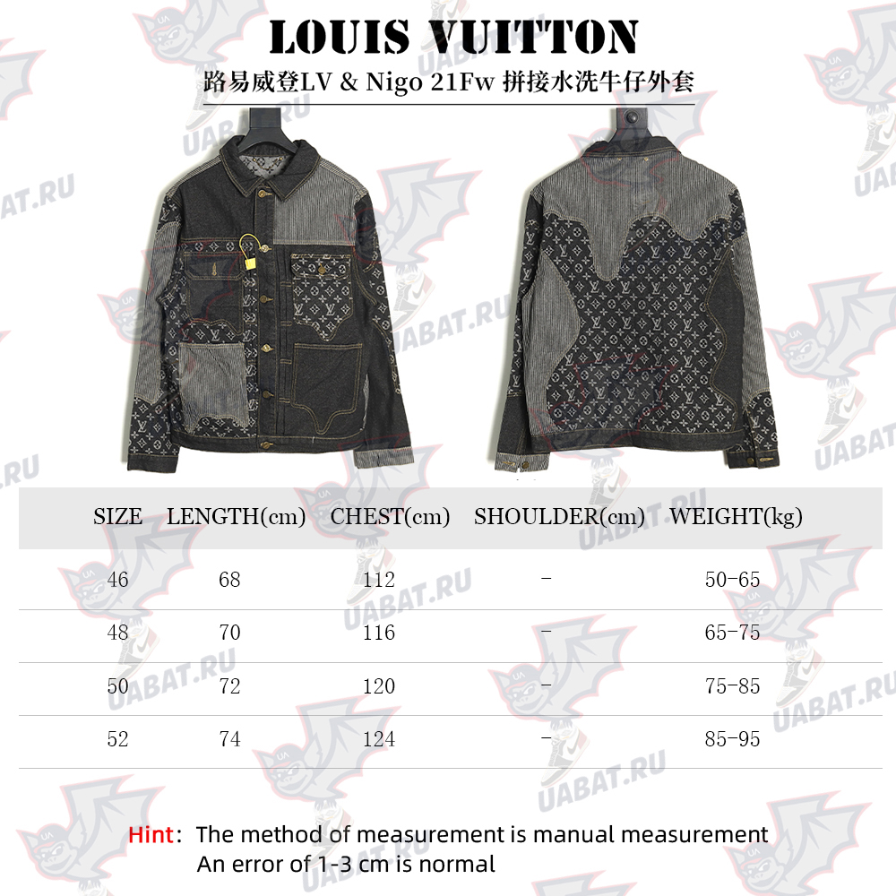 l0*is V*t0n patchwork contrast washed denim jacket 46-52