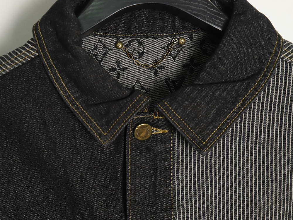 l0*is V*t0n patchwork contrast washed denim jacket 46-52